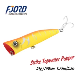 FJORD 140mm 51g Popper Fishing Lure Topwater Surface Trout River Salmon Sea Big Bait Pike Fishing Swimbait Floating Free Shippin