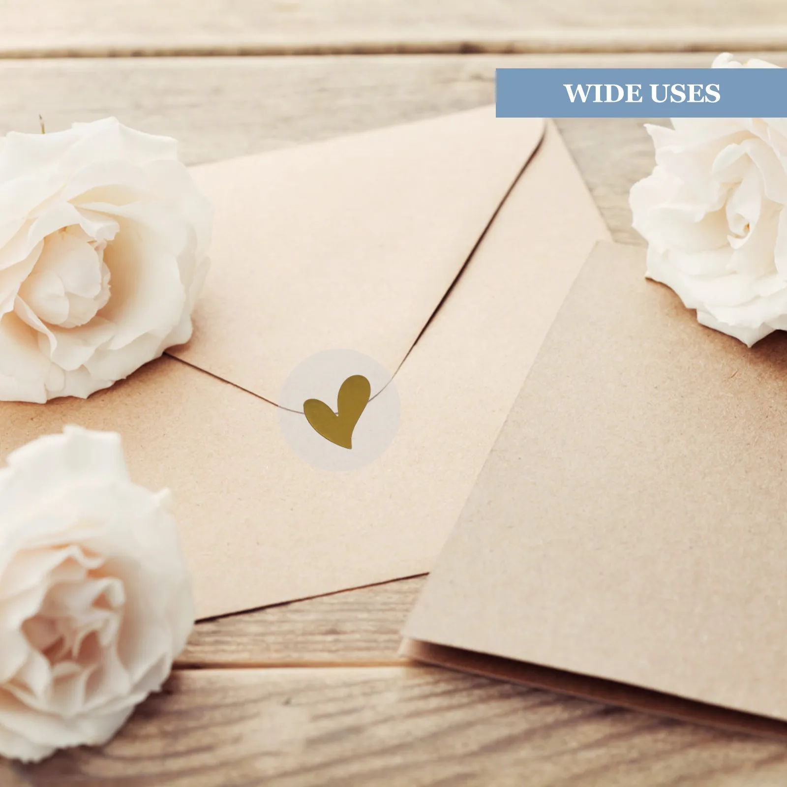 

1000Pcs Heart Stickers Labels Eye-Catching Gift Seal Decals Wedding Envelopes Valentines Birthday Decor Heart Stickers