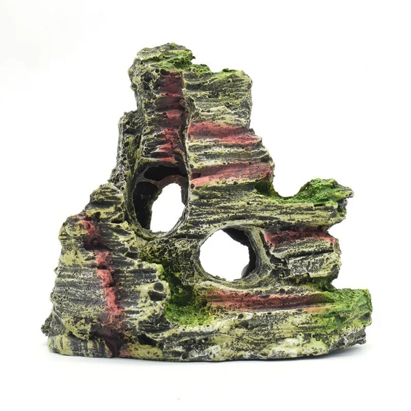 Aquarium Rockery Mountain View Rock Cave Stone Tree Fish Tank Ornament Decoration Aquarium Accessories