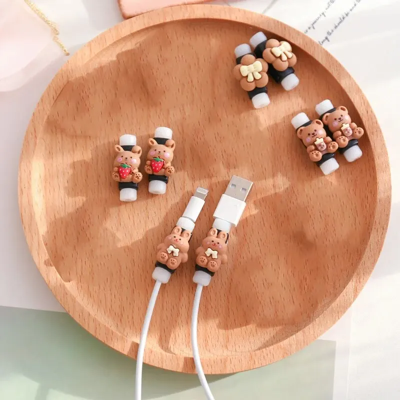 Cute Cartoon Data Cable Protective Cover Mobile Phone Charging Cable Anti-break Protector Headphone Cable Protective Case