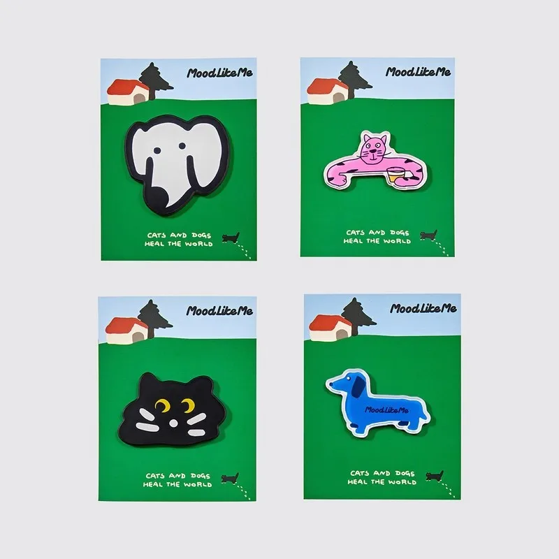 Cute Cat Dog Cartoon Acrylic Fridge Magnet Decorative Magnet for Refrigerator Kitchen Home Office Holiday Gift for Friends Famil