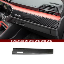 Car Console Dashboard Panel Decoration Cover Trim Strips For Audi Q3 2019-2022 LHD Carbon Texture Interior Modified Accessories