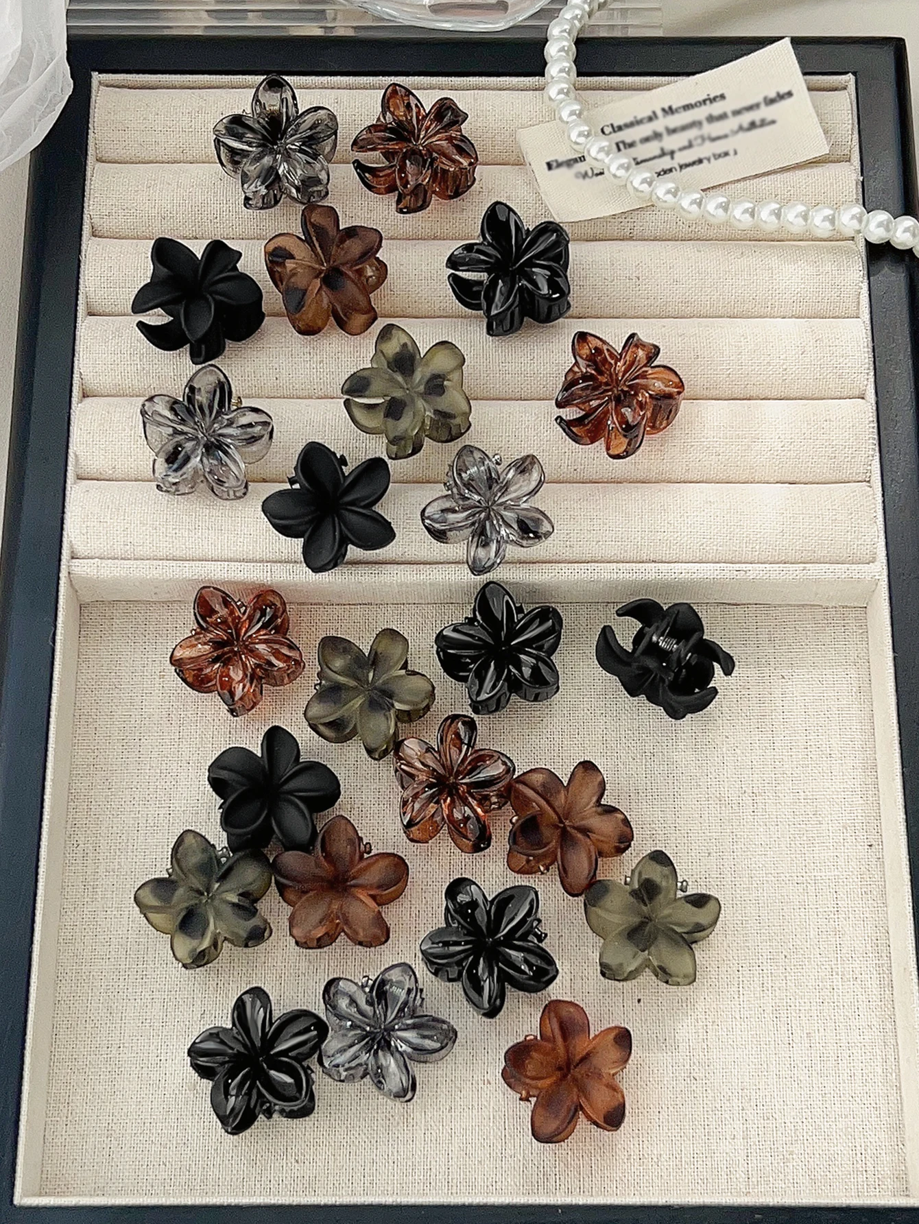 10 Pcs Small Hair Clips for Women,Matte Rubber Coating Rectangle&Flower Hair Claw Clips for Women Thin Fine Short Hair. image 4