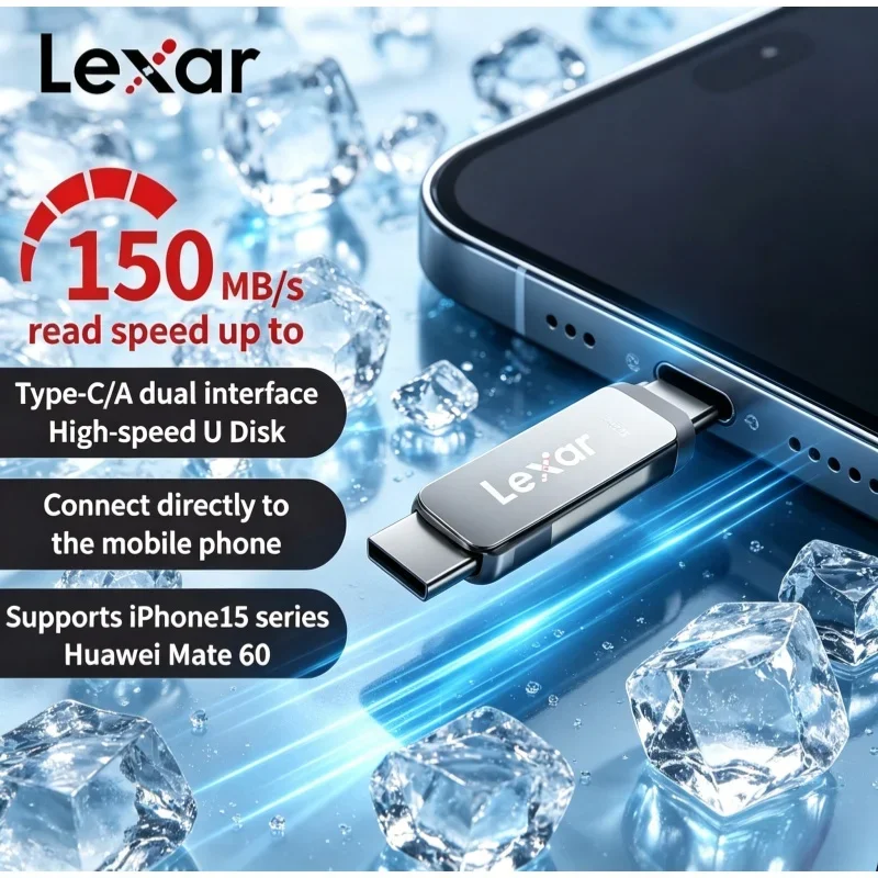 Compact Metal Dual‑Head Flash Drive USB‑A & Type‑C U Disk For Android iOS Smartphone Laptop PC Portable Storage Tool