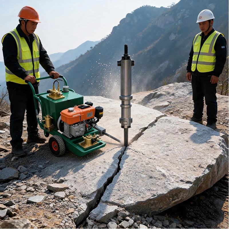 Portable Hydraulic Rock Splitter for Hard Rock Concrete Granite Stone Quarry Mining and Controlled Demolition Applications