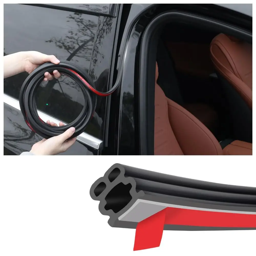 Durable 2-layer Car Weather Stripping 16M Soundproofing Hood Sealing Strip Rubber Dustproof Car Door Seal Automobiles