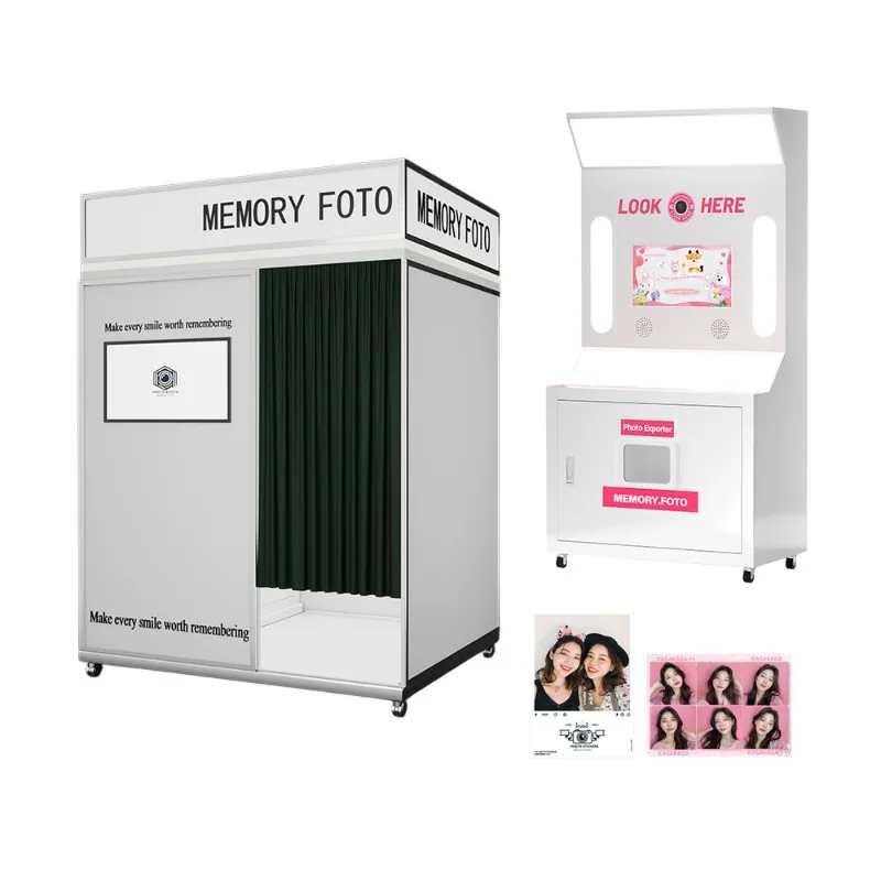 Party Photo Booth Instant Printouts Photo Booth Station Commercial Use Self-service Photo Booth With Camera