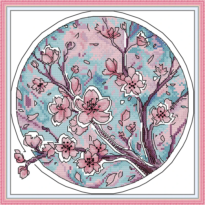 Joy Sunday gamme complète de motifs de fleurs Kits de points de croix Aida 16/14/11CT bricolage couture maison imprimé ensemble de matériel de couture