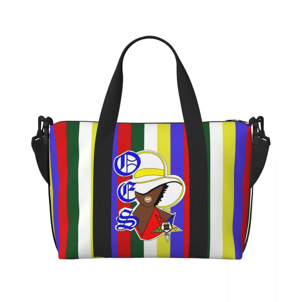 Bolso de mano personalizado de gran orden de la estrella oriental para mujer, bolso de viaje para compras en la masonería, playa, gimnasio