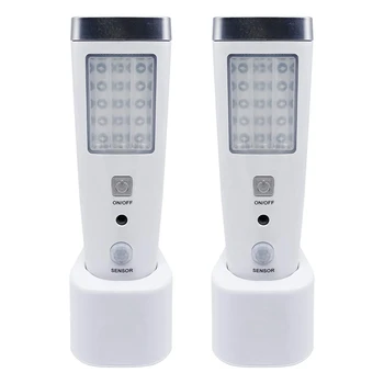 Lampada da parete con sensore di movimento 4 in 1, torcia con luce notturna a LED con spegnimento, torcia di emergenza ricaricabile Spina europea-B12B