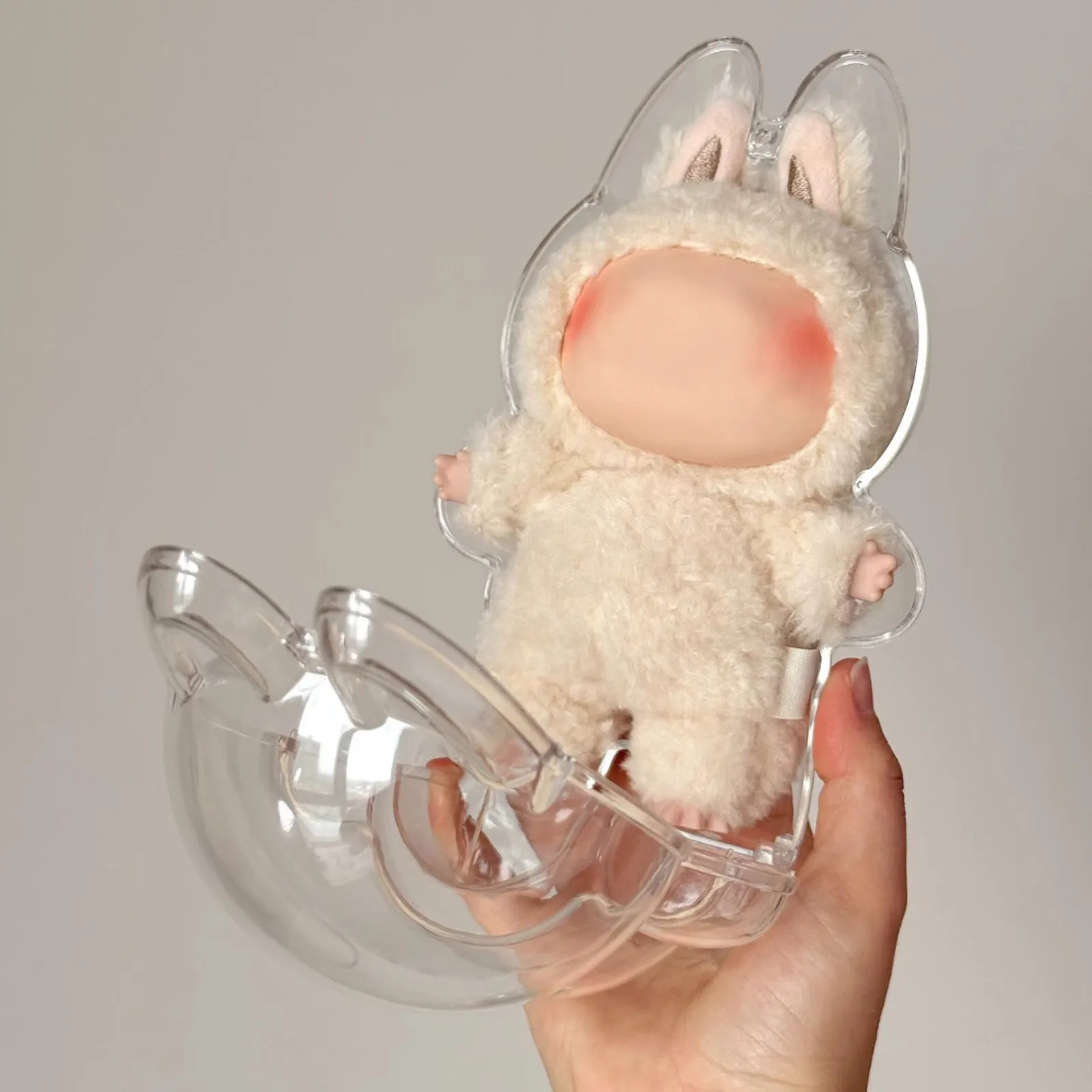 

Transparent Chamber For Labubu Protective Cover Monster Toy Elf Doll Cover Storage Box Cute Elf Plushie Display Cover For Dolls