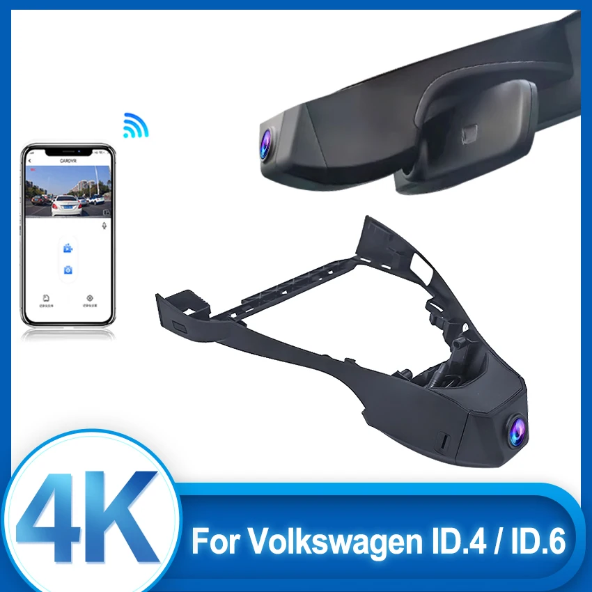 

Видеорегистратор 4K 2160P с Wi-Fi для автомобилей Volkswagen IDX4 ID.4 ID4 CROZZ, IDX6 Pure 2021, управление через приложение, функция Plug and Play.