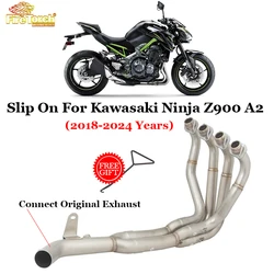 Slip On For KAWASAKI Z900 A2 35KW 70KW 2017 - 2024 Motorcycle Exhaust Escape Full System Muffler 51mm Header Front Link Pipe