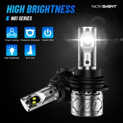 NOVSIGHT H4 LED Canbus Headlight 13000LM 60W 9004 9007 H13 Car Light 6500K White Mini Size Auto Headlamp