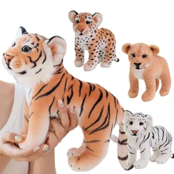 30cm Simulation Wild Animal Tiger Plush Doll Realistic Tiger Leopard Lion Plush Toy Home Decoration Birthday Gift For Boys