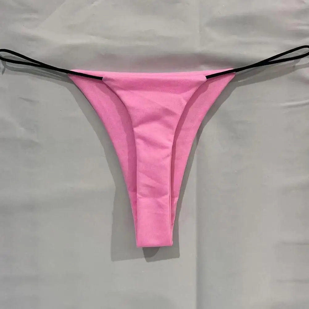 

Women Panties Low Waist Double-layered Bikini G-string Seamless Elastic Briefs Seductive Thong Female Underwear Lady G-string