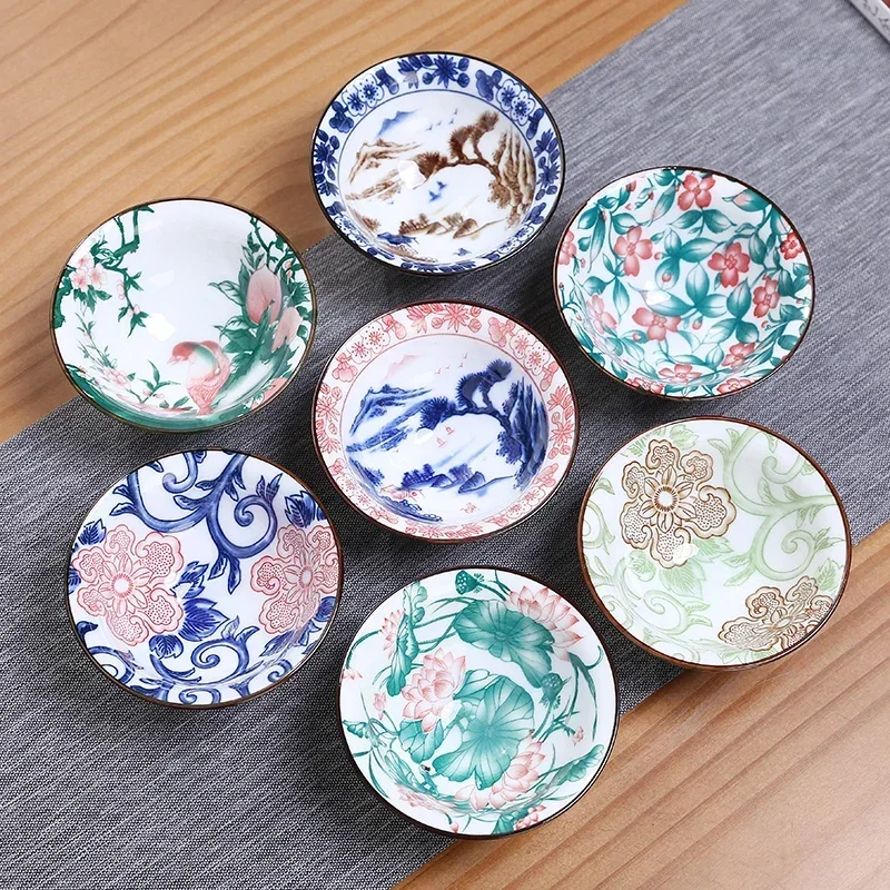 1PCS Blue and White Porcelain Cone Teacup Anti Scaling Hand-Painted Ceramic Tea Bowl Travel Meditation Cup Chinese Tea set 70ml