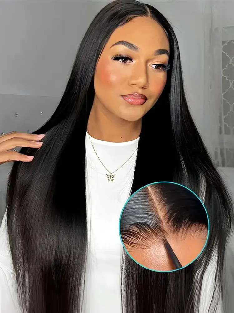 30 40 Inches Bone Straight Glueless Human Hair Wigs Ready To Wear 7x5 Lace Closure Wig 13x4 Lace Front Wig Human Hair Brazilian