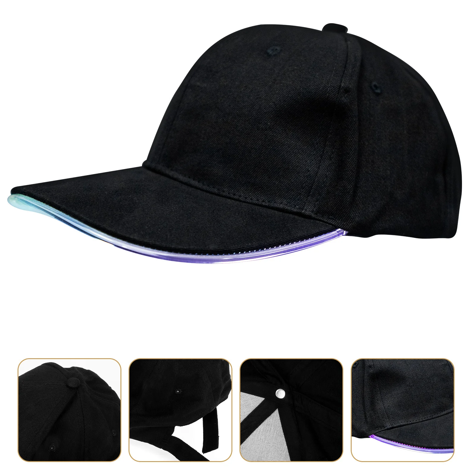 

1Set LED Baseball Hat Rechargeable Light Up Peaked Glowing Hat Night Running Cap Hats for Men Night Activity Supplies