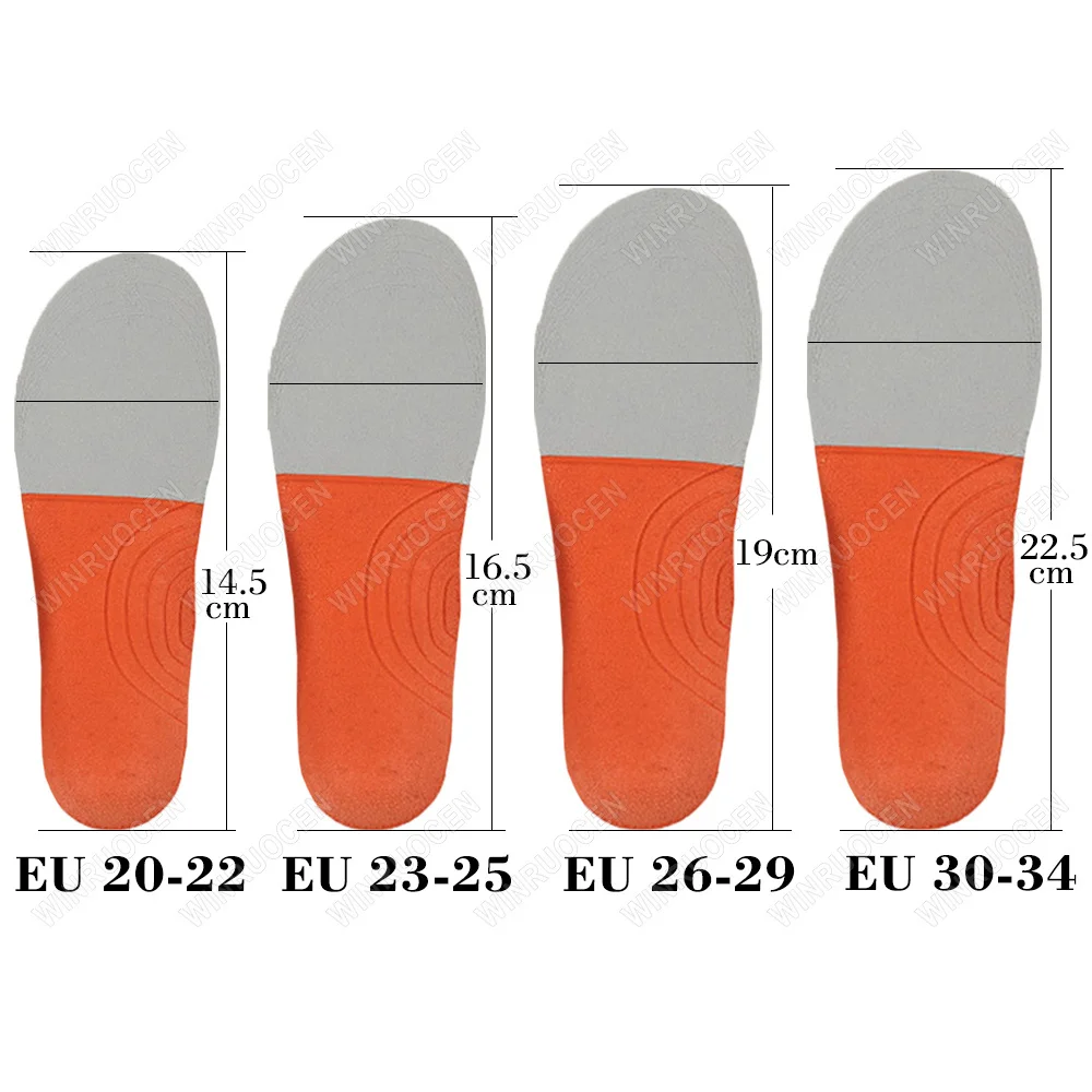 WINRUOCEN 1/2 Pairs Kids Plantar Fasciitis Insoles Orthopedic Arch Support Comfortable Shock Absorbing Anti Skid Shoe Soles