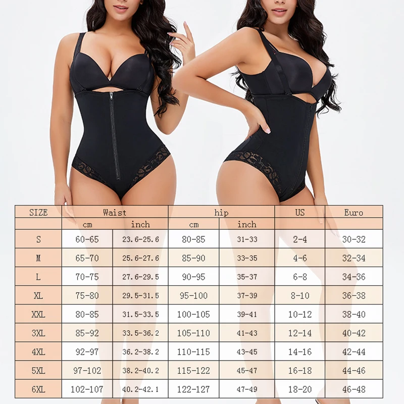 GUUDIA Bodysuits Fajas Shapewear Tummy Control Hooks Zipper Firm Control Colombianas Faja Under Bust Body Shaper Butt Lifting