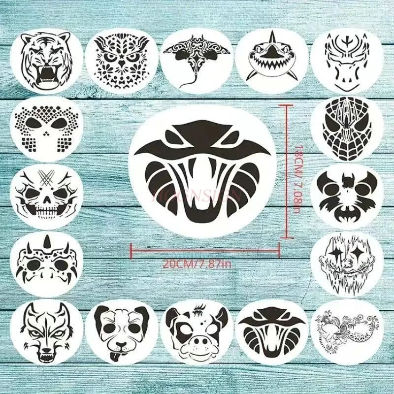 1set Children's facial painting template, stage makeup, hollowed out spray painting, graffiti assistance tool