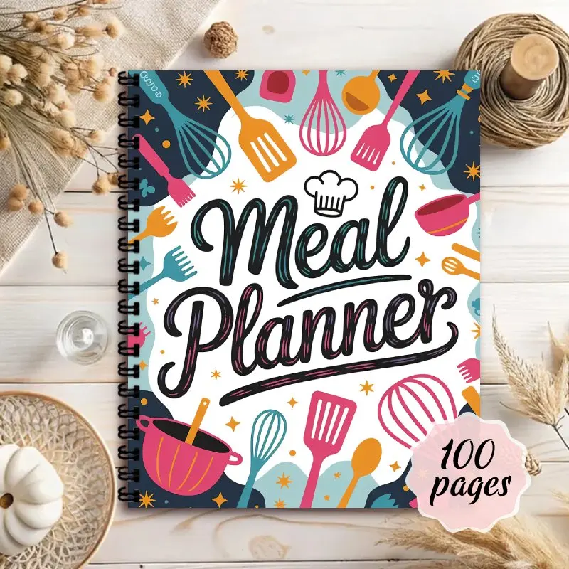 Meal Planner Notebook, Weekly Meal Preparation Diary, Used for Food Planning, Menu Planning, Healthy Eating or Weight Loss Track