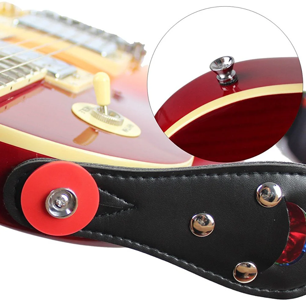 8pcs Premium Strap Locks Anti Guitar Strap Blocks with Lock Button (2*White + 2*Blue + 2*Red * 2*Black)