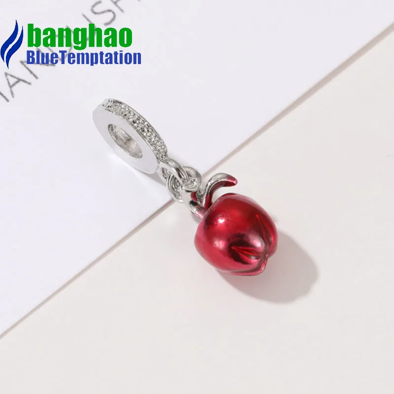 Wholesale DIY Fashion red apple Charm for making accessories for jewelry alloy pendants bracelets beads DGB1503