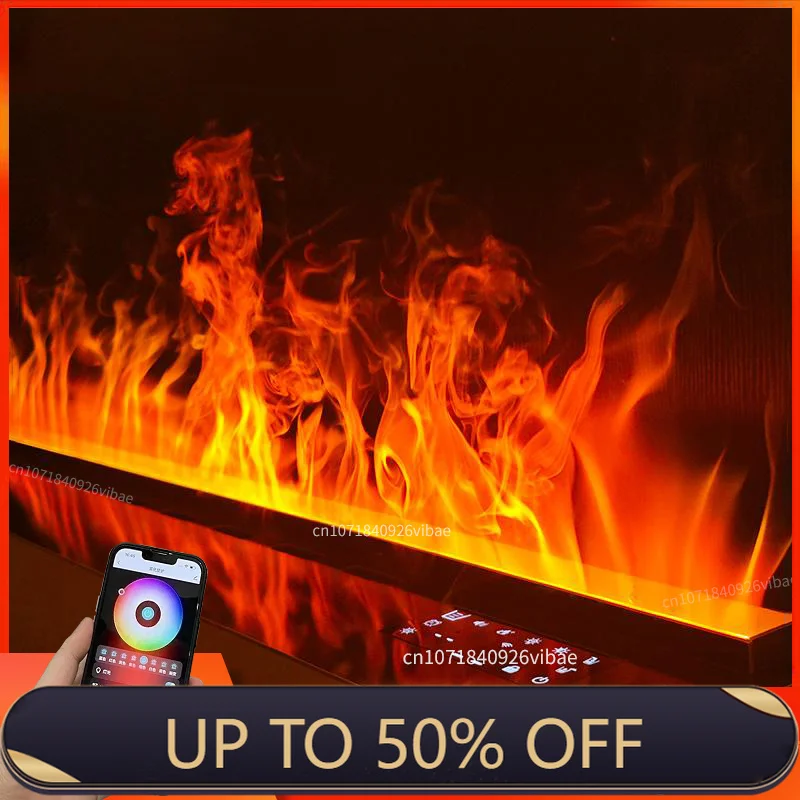 3D Water Vapor Fireplace With Colorful Flame ECO Decorative No Risk Of Fire Mist Intelligent Indoor Electric Atomized Fireplace