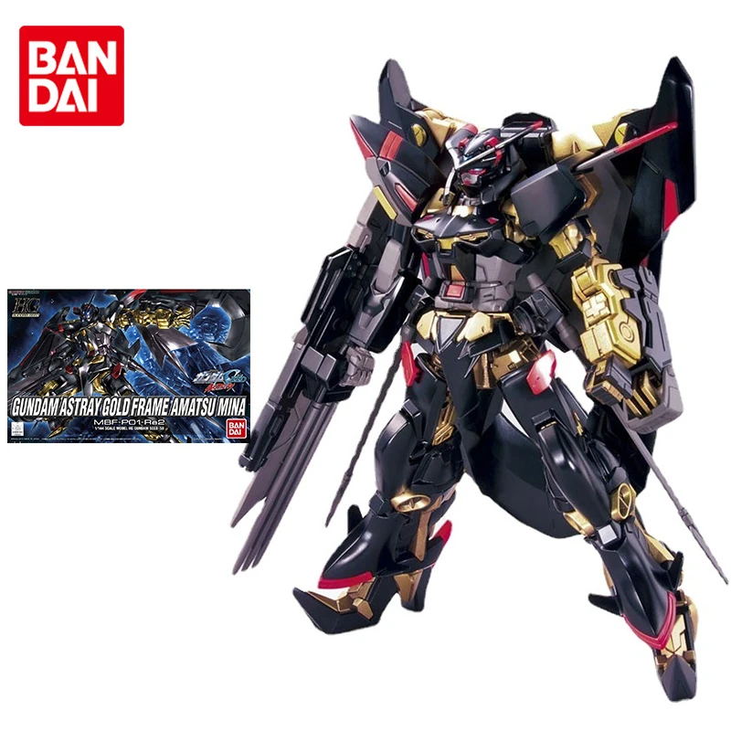 Bandai Gundam Model Kit Anime Figure HG SEED Astray Gold Frame Amatsu Mina Genuine Gunpla Action Toy Figure Toys for Children