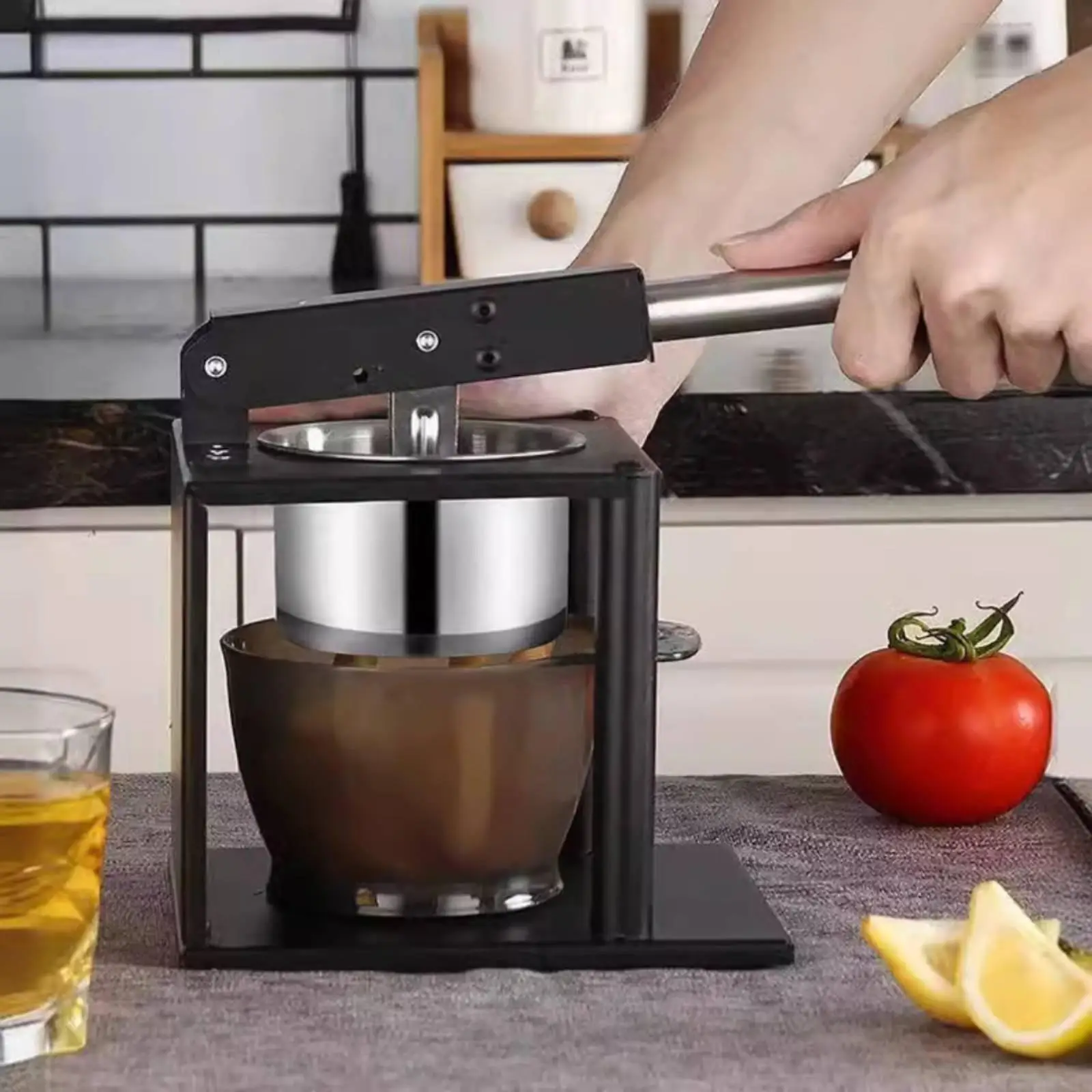 Stainless Steel Press Juicer Heavy Duty Manual Juicer with Lever Compact Fruit