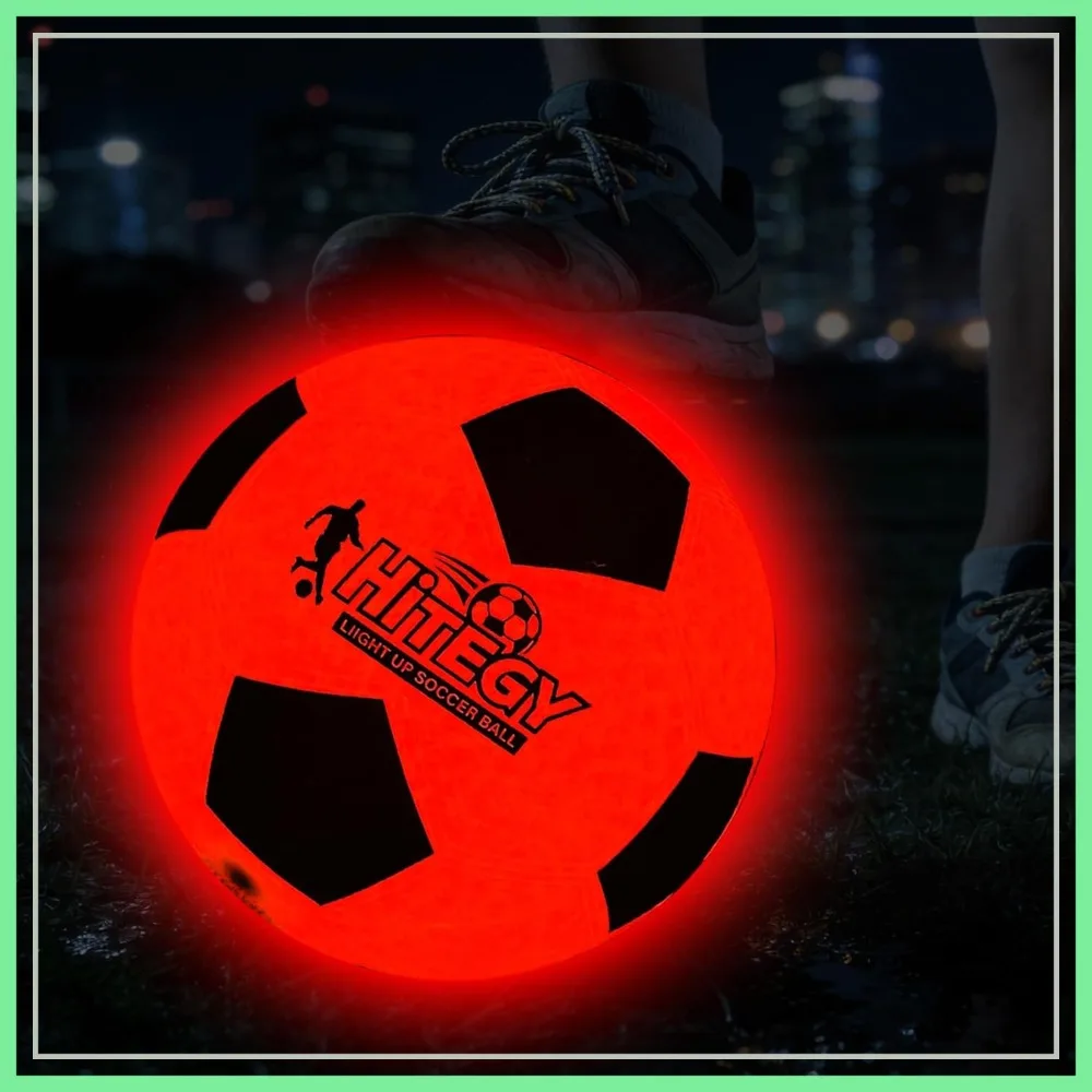 

Glow in The Dark Soccer Ball Size 5 with LED Lights, Rechargeable, Includes Pump and Charging Cable