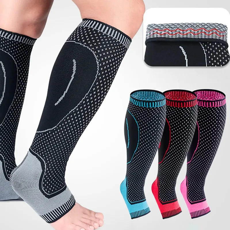 1pcs Women Men Compression Calf Sleeve Support Suitable Running Basketball Protection Calf Ankle Socks Open Toe Calf Sockings