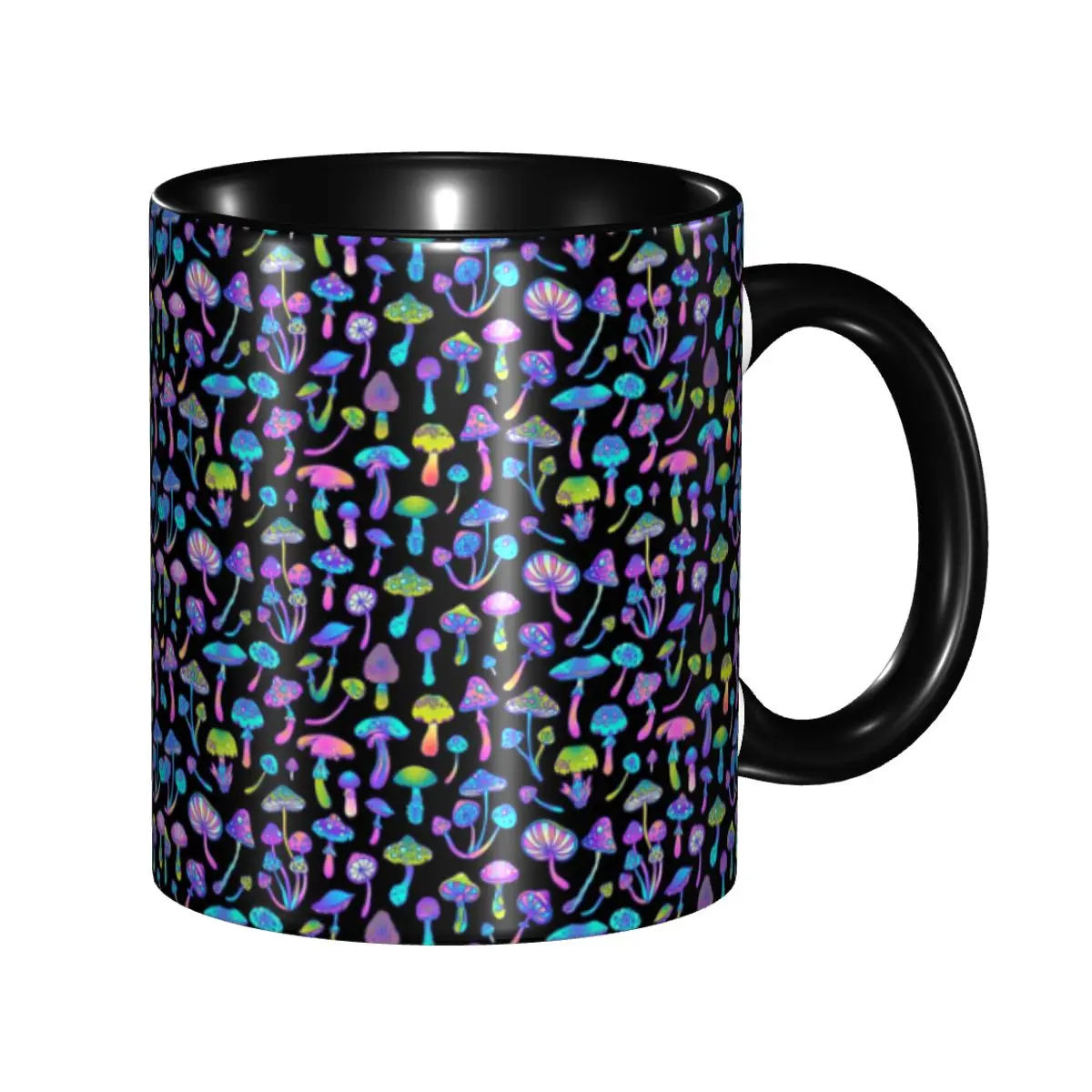 Psychedelische Trippy Magic Rainbow Pilz-Tasse, geheimnisvolle Boho-Kaffeetasse, DIY personalisierte Keramiktasse, kreatives Geschenk
