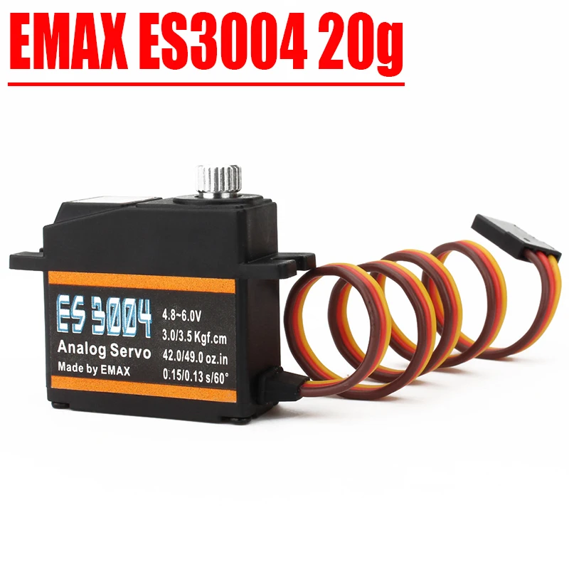 1PCS  EMAX ES3004 20g 3.5kg 0.13sec 23T Metal Gear Analog Servo For RC Airplane ES3104 upgrade