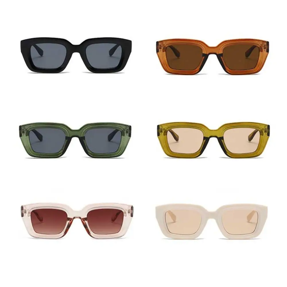 Retro Square Frame Sunglasses For Women Men Ins Wear Sunglasses Sunscreen Sunglasses Traver Shades Glasses UV400 Sun Glasses