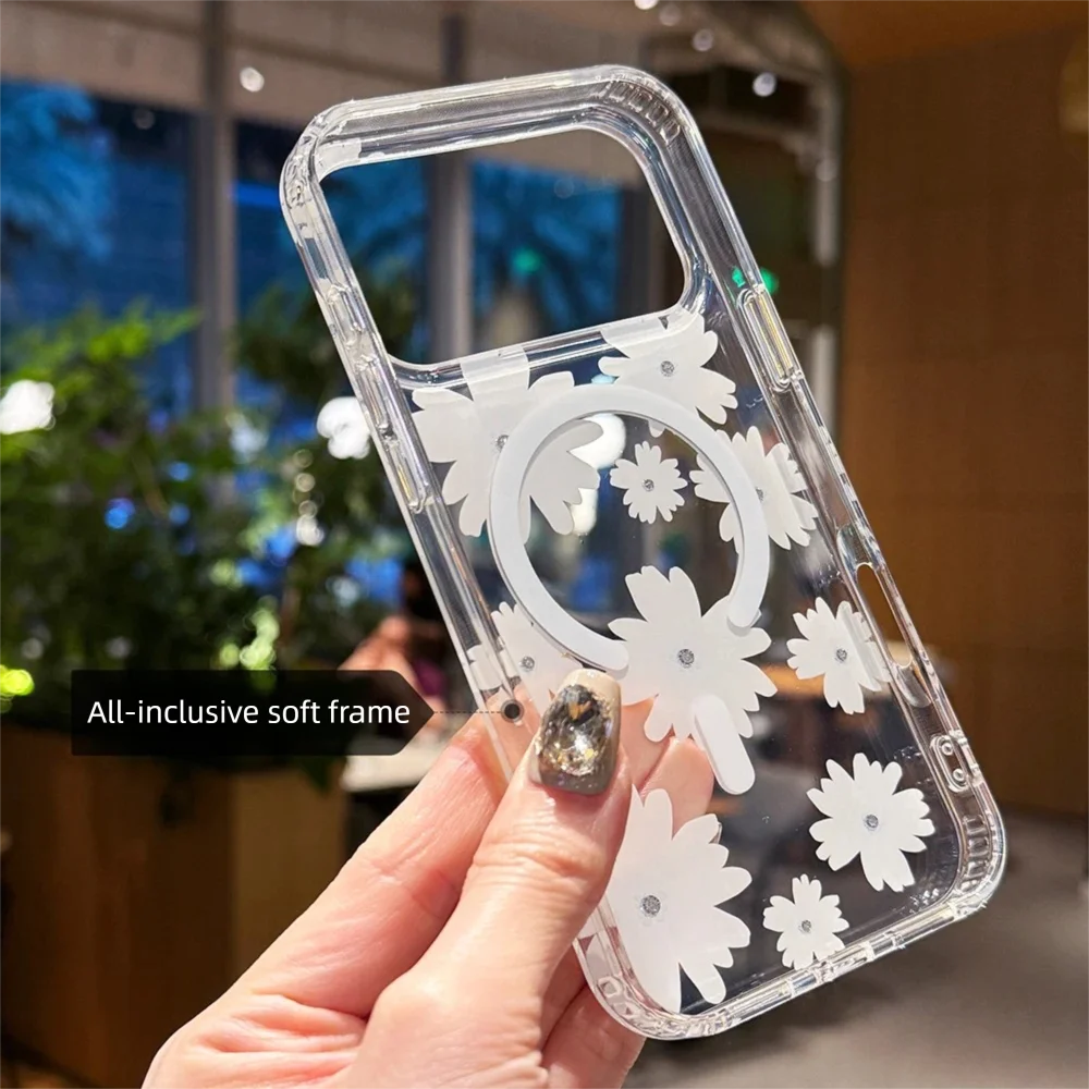 Saisonblumen für Magsafe Handyhülle für iPhone 18 17 16 15 14 Pro Max 13 Magnetische Kabellose Ladung Stoßfeste Harte Rückseite – Detail 4