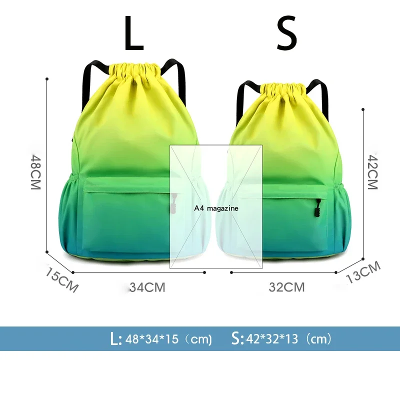 Mochila de tela Oxford con cordón, bolsa impermeable de gran capacidad, bolsillo de sujeción Delgado, bolsas de viaje al aire libre