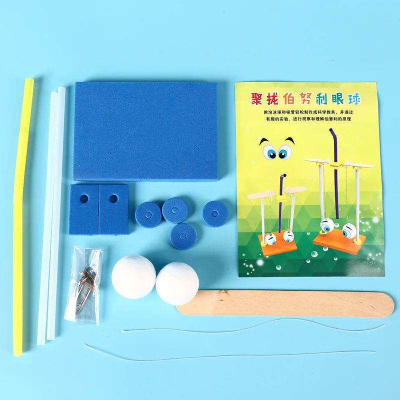 Creatief doe-het-zelf handgemaakt student wetenschap speelgoed natuurkunde experimentele apparatuur Bernoulli principe kan de bal niet blazen
