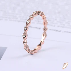 ZHOUYANG Cute Small Rings For Woman Female Simple Zircon Thin Ring Elegant Rose Gold Color Wedding Finger Fashion Jewelry R029