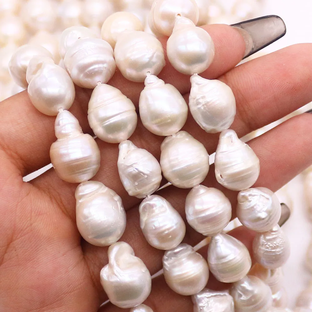 

Baroque Style Natural Freshwater Threaded Pearls White Small Tail-Shaped Pearls Straight-Hole Handmade Jewelry Accessory 1Strand