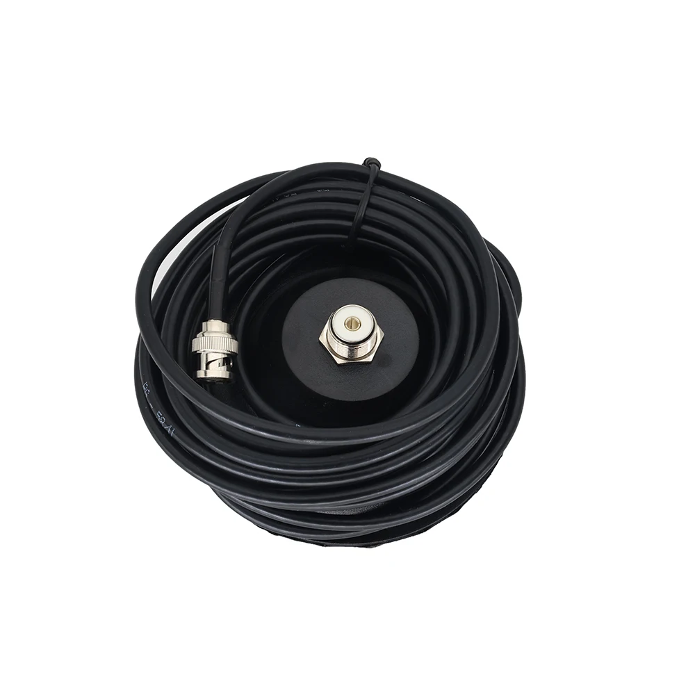 Two Way Radio Car Antenna Bracket PL259-F to BNC-M 12cm Magnetic Suction Cup Base With 5m RG58 Extension Cable