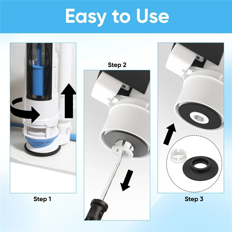 ABGR-For Ideal Standard Replacement Flush Valve Seal, 3-Pack Toilet Valve Seal& Clip, Prevention Leak Washer For SV01967