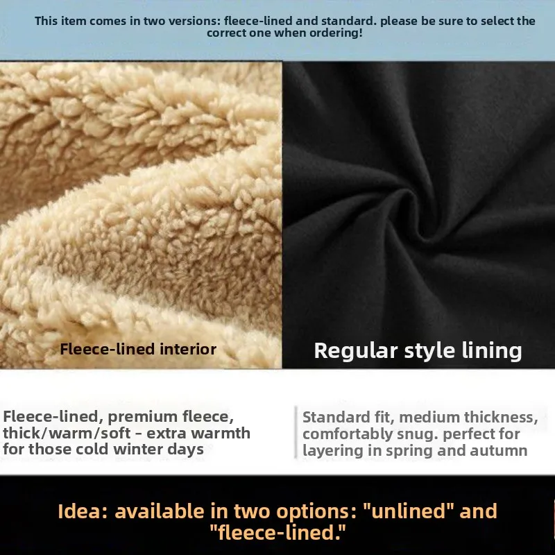 Men's Loose Fit Zip Hoodie Winter - Fleece Lined Thickened Sweatshirt with Plush Interior Comfortable Casual Sportswear S-5XL