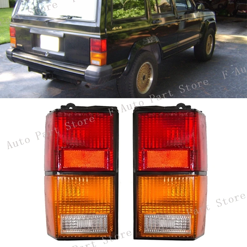 1Pair Rear Bumper Tail Light Turn Signal Warning Brake Lamp For Jeep Cherokee 1984 1985 1986-1996 Taillight Taillamp No Bulb