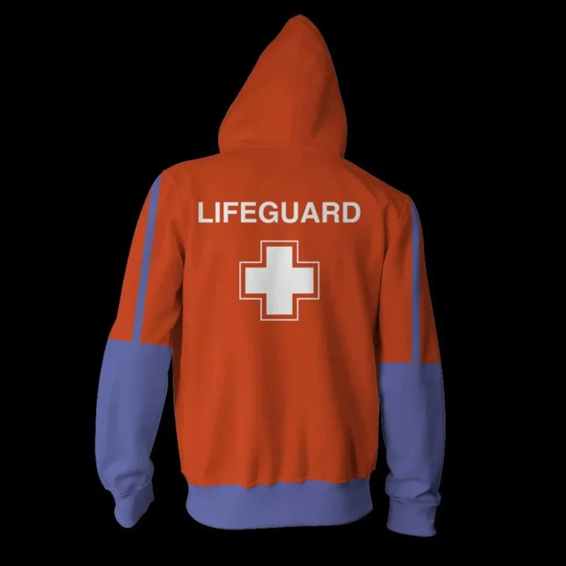 New Game Lifeguard Cosplay Costumes Lifeguard Hoodies 3D Print Men and women Hoodies Sweatshirt Spring Streetwear Outwear Zipper
