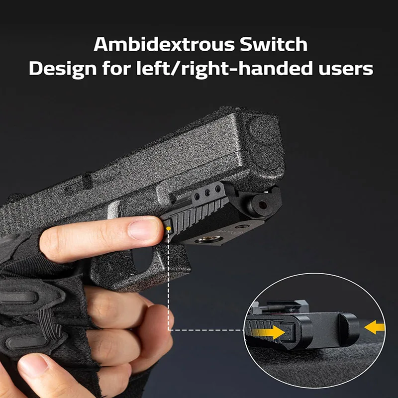 مسدس تكتيكي للرؤية بالليزر الأحمر Picatinny وضع ستروب للسكك الحديدية شحن مغناطيسي قابل لإعادة الشحن رؤية بالليزر من الألومنيوم