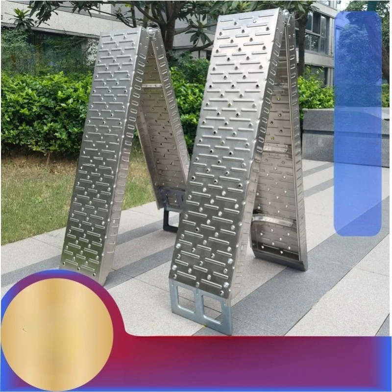 

Stainless steel motorcycle ramp universal car wheelchair stairs steps slope non-slip barrier-free artifact loading
