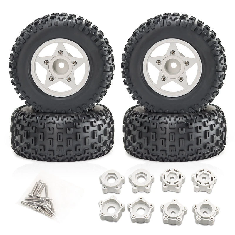 4Pcs 109mm 1/8 1/10 Short Course Truck Tire with 12mm 14mm 17mm Wheel Hex for TRAXXAS Slash ARRMA SENTON Vkar SCTX10 HPI RC Car
